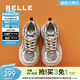 百麗（Belle）星河軌跡潮酷老爹鞋女商場(chǎng)款厚底增高休閑鞋E4P1DCM5預售 棕色 36