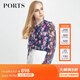 PORTS寶姿女裝女襯衫設計感小眾印花雪紡衫上衣YLV8B003FPP039 藍色印花 XS (2)