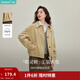 茵曼（INMAN）2026春季女裝新款100棉復古休閑收褶短款外套落肩寬松上衣 淺卡其 L 168-172cm /121-130斤