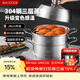 美廚（MAXCOOK）蒸鍋全304不銹鋼28cm三層蒸鍋感溫復底湯鍋 燃氣電磁爐通用MCZ736