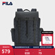 FILA【黑武士】斐樂(lè )官方2026新款男時(shí)尚休閑翻蓋背包電腦雙肩包 正黑色-BK XS