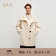 OVV秋冬熱賣(mài)女裝毛絨感經(jīng)典單排扣舒適保暖休閑大衣 象牙白 S