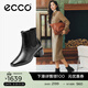 愛(ài)步（ECCO）女靴 時(shí)尚簡(jiǎn)約百搭切爾西靴粗跟中筒靴子女 型塑290993 黑色29099301001 38