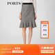 PORTS寶姿春夏新品女裝格子優(yōu)雅包臀裙魚(yú)尾半身裙LM8S005NFF029 黑色格子 XS (2)