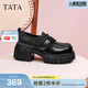 他她（TATA）小皮鞋2026春季新款豆豆鞋黑色厚底女鞋樂(lè )福鞋子CHY07AM6 黑色（寬版） 37
