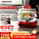 大宇（DAEWOO）【一鍋全能】食安級玻璃電蒸鍋多功能蒸汽料理鍋雙層家用預約蒸煮煎烤燉涮S31 10L 蒸鍋丨紅