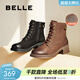 百麗（Belle）戶(hù)外時(shí)尚羊皮馬丁靴女商場(chǎng)同款舒適短靴3NW40DD5 棕色-薄絨 37 (235mm)
