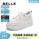 百麗（Belle）厚底增高小白鞋女商場(chǎng)同款簡(jiǎn)約百搭休閑鞋E3P1DCM5預售 白色 37