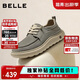 百麗男鞋舒適休閑鞋26夏新厚底增高4cm透氣輕盈布鞋8WK04 灰色 42