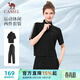 駱駝（CAMEL）休閑直筒寬松顯瘦女短袖運動(dòng)服兩件套裝 Y25BY0L2016 幻影黑 M