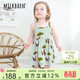 Milkbarn女童連衣裙吊帶裙夏季寶寶公主裙子兒童洋氣童裝 熊貓綠 100 (2-3歲-參考身高90-100cm)