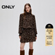ONLY2025秋季新款復古印花泡泡袖收腰高領(lǐng)褶皺連衣裙女|125407005 H7J 佩斯利花 S