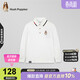 暇步士（Hush Puppies）童裝男童長(cháng)袖POLO衫大童休閑T兒童學(xué)院風(fēng)內搭 本白    130   