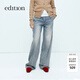 edition牛仔褲女土耳其棉帥氣工裝闊腿褲休閑長(cháng)褲 牛仔藍色 M (27)