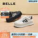 百麗（Belle）戚薇同款貝殼頭厚底德訓鞋春季女鞋運動(dòng)休閑板鞋D2A1DAM5預售 白色 37 (235mm)