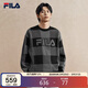 FILA 斐樂(lè )官方馬上起飛情侶長(cháng)袖毛衣女編織衫休閑棋盤(pán)格套頭上衣男