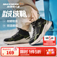 Skechers斯凱奇童鞋秋冬靴子男女童鞋雪地靴加絨保暖靴405222L/302583L 男童/黑色/綠色/BKGR 35