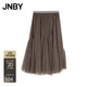 JNBY/江南布衣25夏半身裙女網(wǎng)紗A型寬松層次立體捏皺設計5P6D1575H