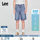 Lee涼涼褲舒適直筒經(jīng)典五袋款天絲中藍色男牛仔短褲休閑潮A08140 中藍色 31