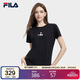 FILA 斐樂(lè )官方女子短袖T恤夏季時(shí)尚運動(dòng)兔子刺繡圓領(lǐng)絲柔棉套頭衫