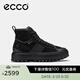 愛(ài)步（ECCO）休閑鞋女 時(shí)尚百搭防水高幫牛皮鞋 街頭860403 黑色86040351052 37