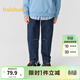 巴拉巴拉童裝兒童褲子牛仔褲男童長(cháng)褲女童冬裝加絨保暖休閑時(shí)尚潮 牛仔中藍88201 110