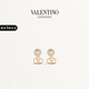 華倫天奴VALENTINO女士 VLOGO SIGNATURE 仿水晶金屬耳環(huán) 金色/水晶色 均碼