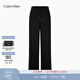 Calvin KleinJeans秋冬女士提花織帶抽繩腰c(diǎn)k抓絨休閑運動(dòng)褲衛褲針織長(cháng)褲 UB1-太空黑 S