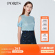 PORTS寶姿  新品商場(chǎng)同款女裝簡(jiǎn)約短袖露肩針織上衣SN8K701RKE004 煙波色 XL