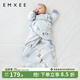 嫚熙（EMXEE）嬰兒睡袋新生兒童寶寶襁褓投降式睡袋防驚跳 多功能葫蘆睡袋 旅行地圖 66cm