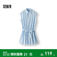 森馬（Semir）連衣裙女設計感肌理文藝夏季2025新款蕾絲收腰無(wú)袖短裙溫柔系 冰藍80990 XL