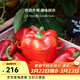 琺寶（staub）陶瓷創(chuàng  )意雙耳帶蓋補品湯盅燉罐湯煲蒸蛋盅甜品湯碗小烤盤(pán)烘焙模具 彩椒-紅色