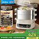 美的（Midea）電蒸鍋電火鍋電煮鍋電炒鍋多用途鍋蒸包子鍋電熱鍋蒸蛋鍋加厚不銹鋼智能彩屏多功能鍋MZ-ZGC282866