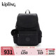 凱浦林【生日禮物】kipling男女款春夏簡(jiǎn)約輕便出行雙肩背包|EZRA系列 M-黑底紋路壓花