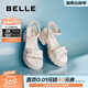 百麗（Belle）厚底增高涼鞋女商場(chǎng)同款真皮質(zhì)感涼鞋D7Z2DBL5預售 米白 39 (245mm)