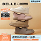 百麗（Belle）牛皮方糖吐司1代鞋牛津鞋女商場(chǎng)同款休閑鞋B7L1DCM4 灰色 （1代） 36 (230mm)