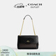 蔻馳（COACH）奧萊女士女包經(jīng)典標志ELODIE斜挎包單肩包通勤鏈條包盒子包 IM/胡桃木色/黑色