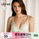 ubras流光珠貝性感蕾絲法式三角杯無(wú)鋼圈大胸顯小文胸罩無(wú)痕內衣 薄紗三角杯-白色 M