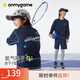 onmygame【氧氣格子】?jì)和瘺龈虚L(cháng)袖T恤26年春季男童女童透氣速干吸濕上衣 深海藍 130