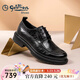 金利來(lái)（Goldlion）皮鞋男春款工裝鞋商務(wù)正裝鞋男鞋手抓紋厚底德比鞋男男士皮鞋 黑色 42