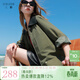 三彩2025秋季新款工裝外套拼接翻領(lǐng)口袋上衣休閑女 叢林綠 XL 170/92A