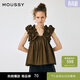moussy 女裝新品法式優(yōu)雅度假風(fēng)設計感吊帶襯衫010IS630-9021 150軍綠色 均碼