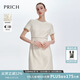 PRICH圓領(lǐng)收腰復古小香風(fēng)連衣裙2024夏季新款極簡(jiǎn)短袖短裙秋季穿 象牙白色 M 165