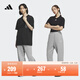 adidas情侶款加絨加厚直筒束腳運動(dòng)褲男女秋冬阿迪達斯官方輕運動(dòng)   中麻灰（推薦女生選小一碼）   M