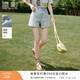 香影【王楚然明星同款】淺色高腰牛仔短褲女夏純棉水洗丹寧風(fēng)卷邊褲子 牛仔藍 M 160/64A/95-110斤
