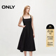 ONLY夏季休閑百搭方領(lǐng)修身中長(cháng)款吊帶連衣裙女|124207134 H1Z 黑色 S (160) 80A