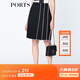 PORTS寶姿  新品商場(chǎng)同款女裝百搭撞色壓褶半身裙LN8S008KWB008 黑色 XS (2)