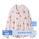 gelatopique家居服睡衣女秋冬滿(mǎn)印愛(ài)心小熊輕薄舒適襯衫上衣PWCT255239 粉色 均碼