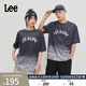 Lee舒適版網(wǎng)眼漸變海藍色字母印花男女同款短袖T恤休閑潮流A06416 海藍色（尺碼偏大，拍小一碼） M