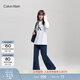 Calvin KleinJeans春秋男女情侶中性休閑通勤ck印花打底衫圓領(lǐng)長(cháng)袖T恤上衣